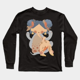 Cute Minimalistic Geisha Design | Handmade Geisha Design | Digitally Illustrated Design Long Sleeve T-Shirt